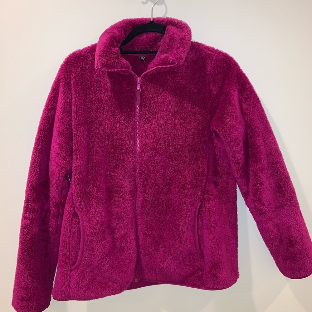 Fuzzy Uniqlo Zip-Up Jacket
